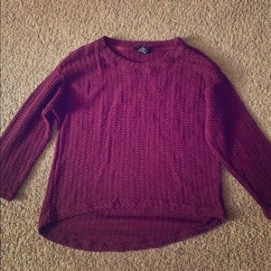 Burgundy Cropped Knitted Sweater